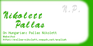 nikolett pallas business card